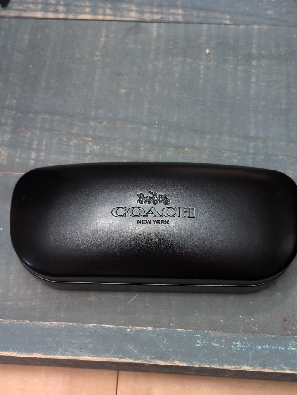 Coach Black Eyewear Case with Embossed Logo